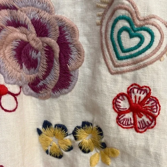 NWT JOHNNY WAS 💯 linen embroidered blouse. - Picture 2 of 11